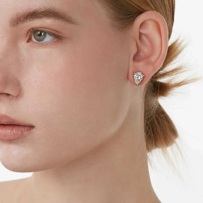 Pear Cut Moissanite Stud Earrings