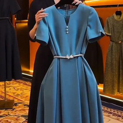 Elegant Blue Long Dress