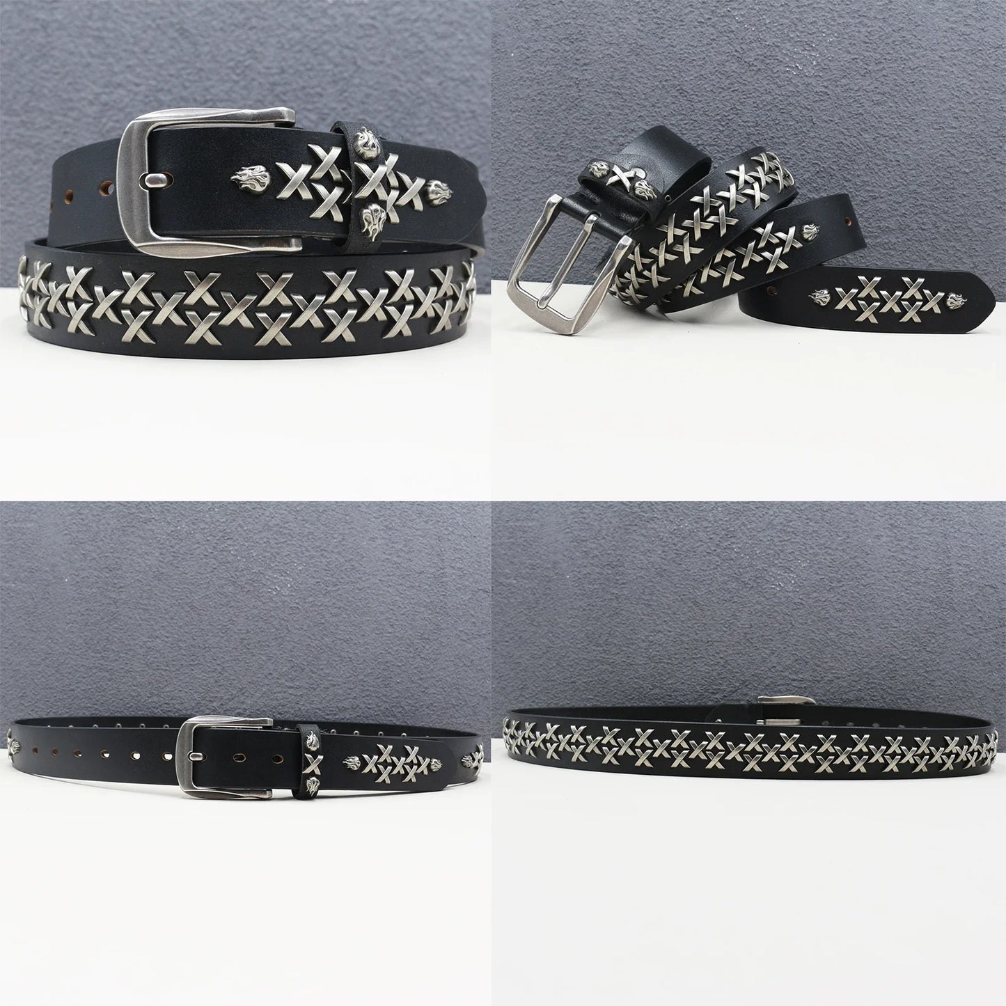 Heavy duty leather belt