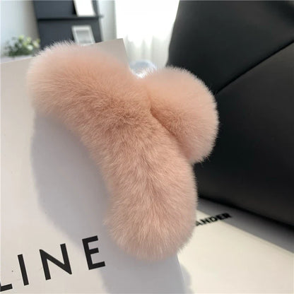 Elegant Winter Fuzzy Hair Claw