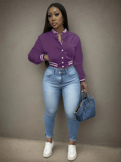 Women's Casual Baseball Jacket