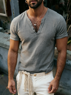 Breathable Cotton Linen Tee