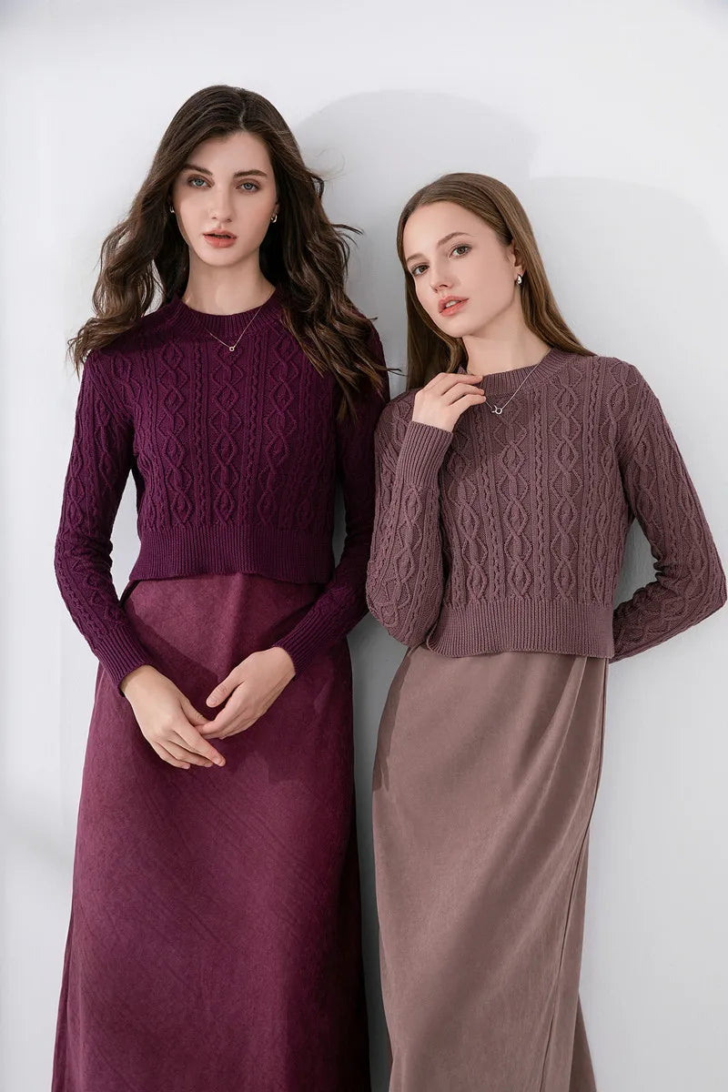 Knitted Top with Cupro Strap Dress