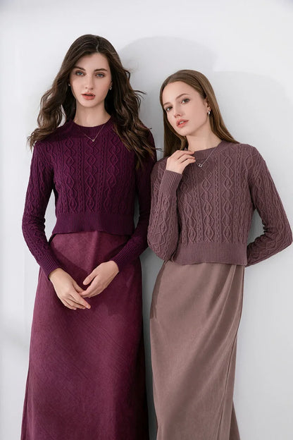 Knitted Top with Cupro Strap Dress