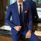 Plaid Gentleman Slim Banquet Suit