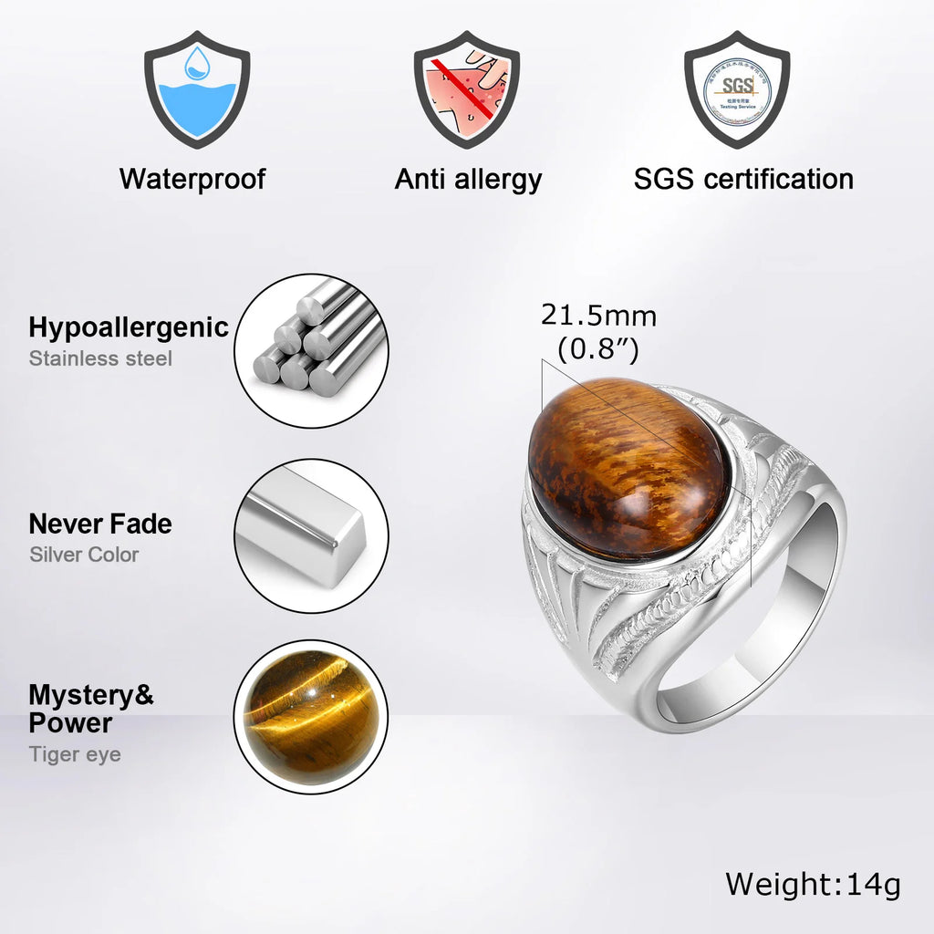 Mprainbow Tiger Eye Ring