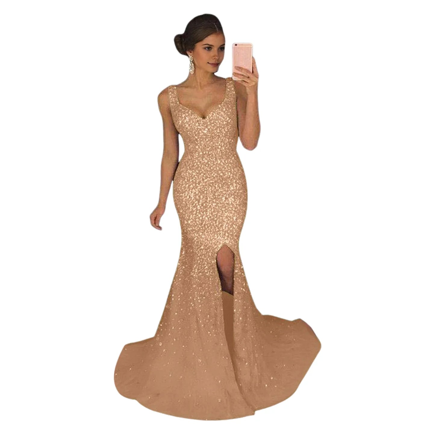 Sequin Mesh Evening Party Dress