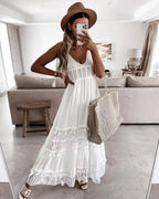 White Lace Cotton Sundress