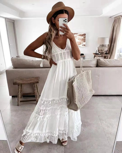White Lace Cotton Sundress
