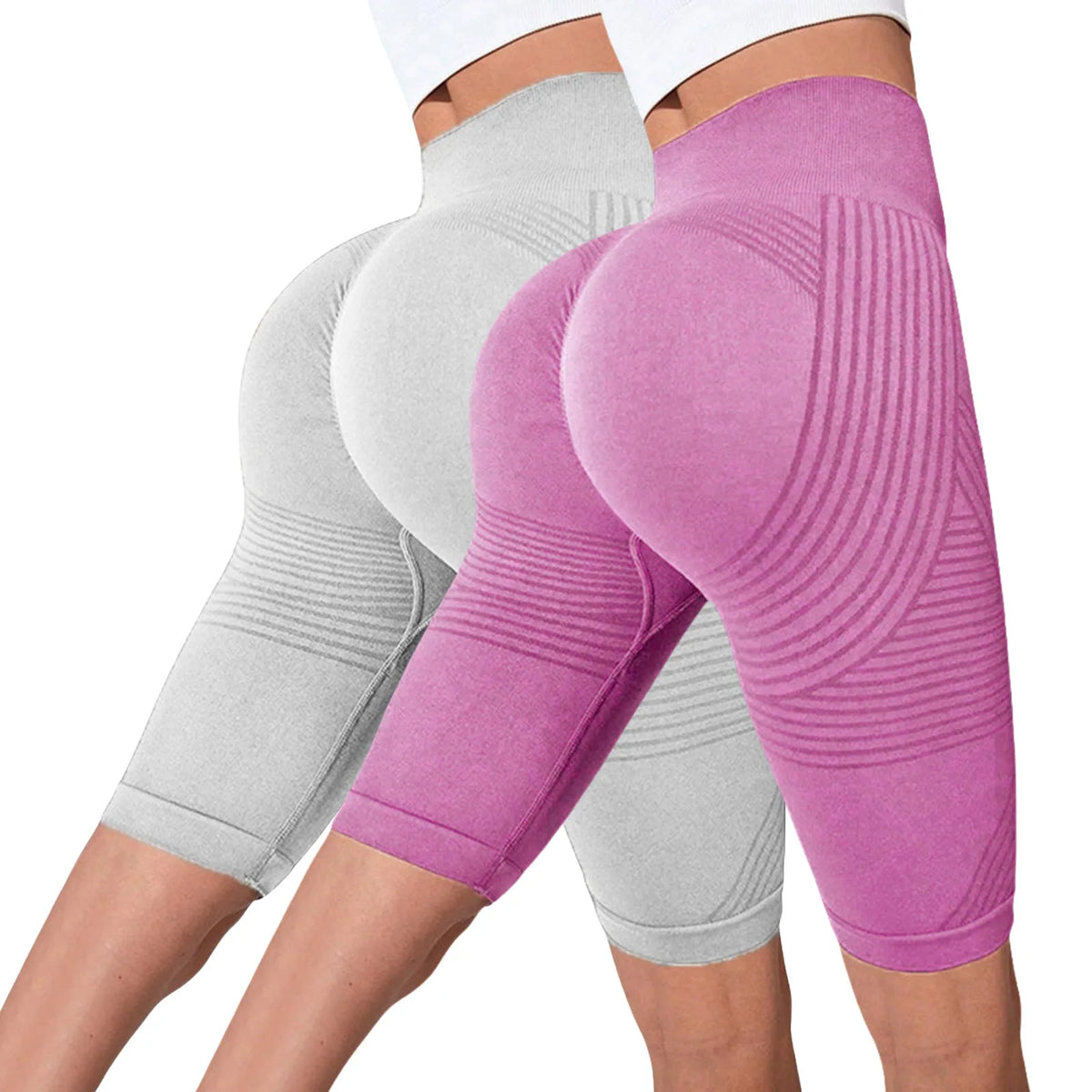 Seamless Hip-Lifting Yoga Shorts 2-Pack