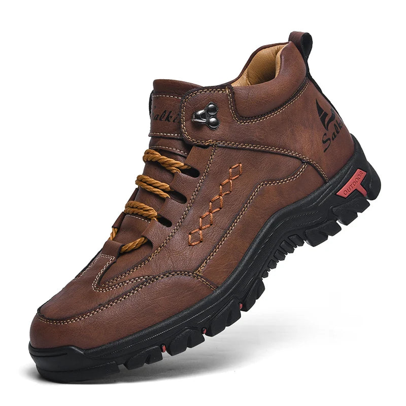 High-Top Round-Toe Lace-Up Boots