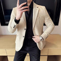 Bright Silk Grid Korean Dress Blazer