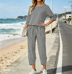 Striped Two-Piece Loungewear Set