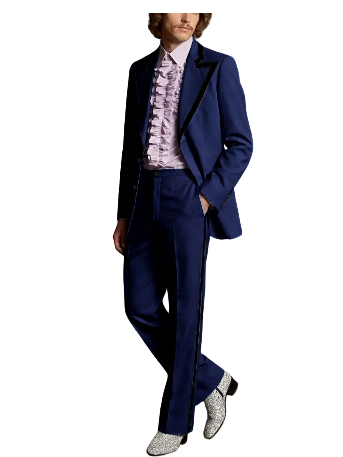 Black Trim Slim Tuxedo Suit Set