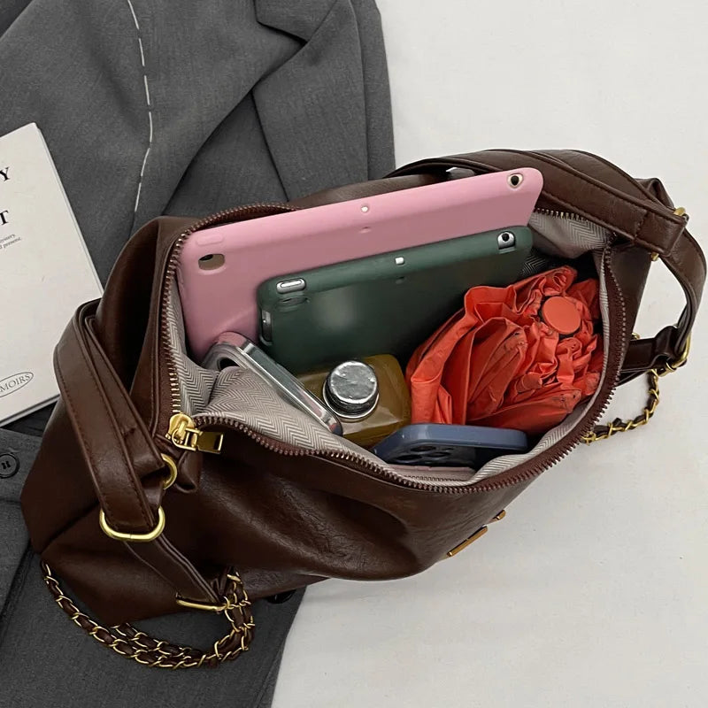 Large PU Hobos Shoulder Bag