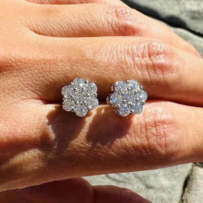 Flower Cluster Moissanite Earrings