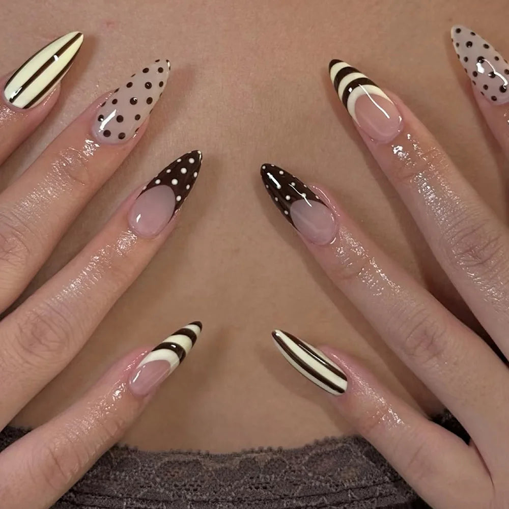 Blue Press Nails Polka Dot