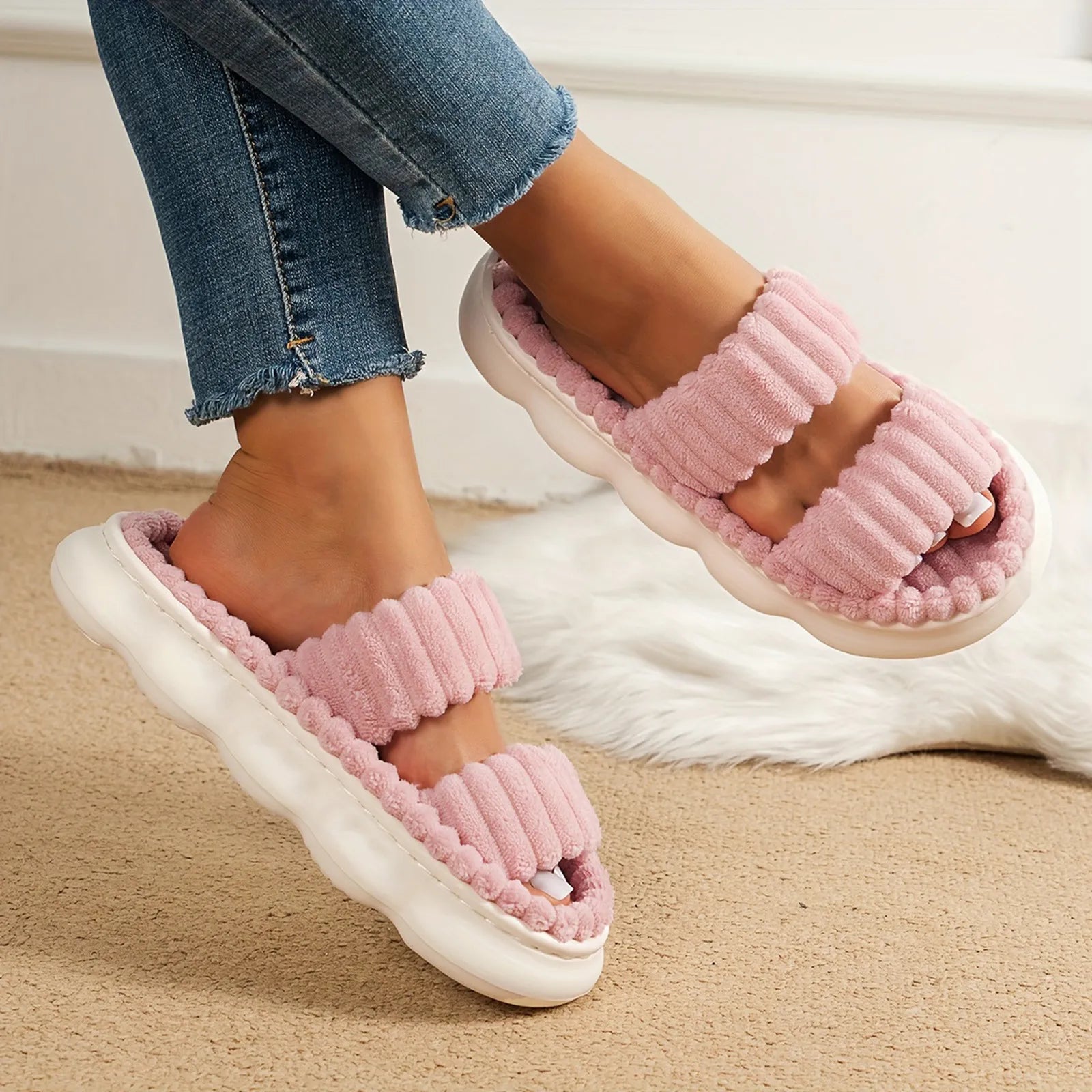 Women Corduroy Home Slippers