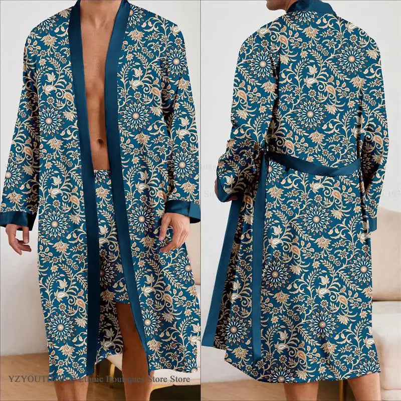 Leopard Robe 2Pcs Pajamas Bathrobe