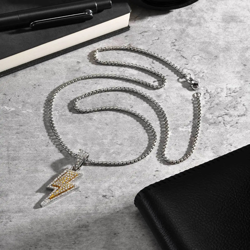Vnox Lightning Pendant Necklace