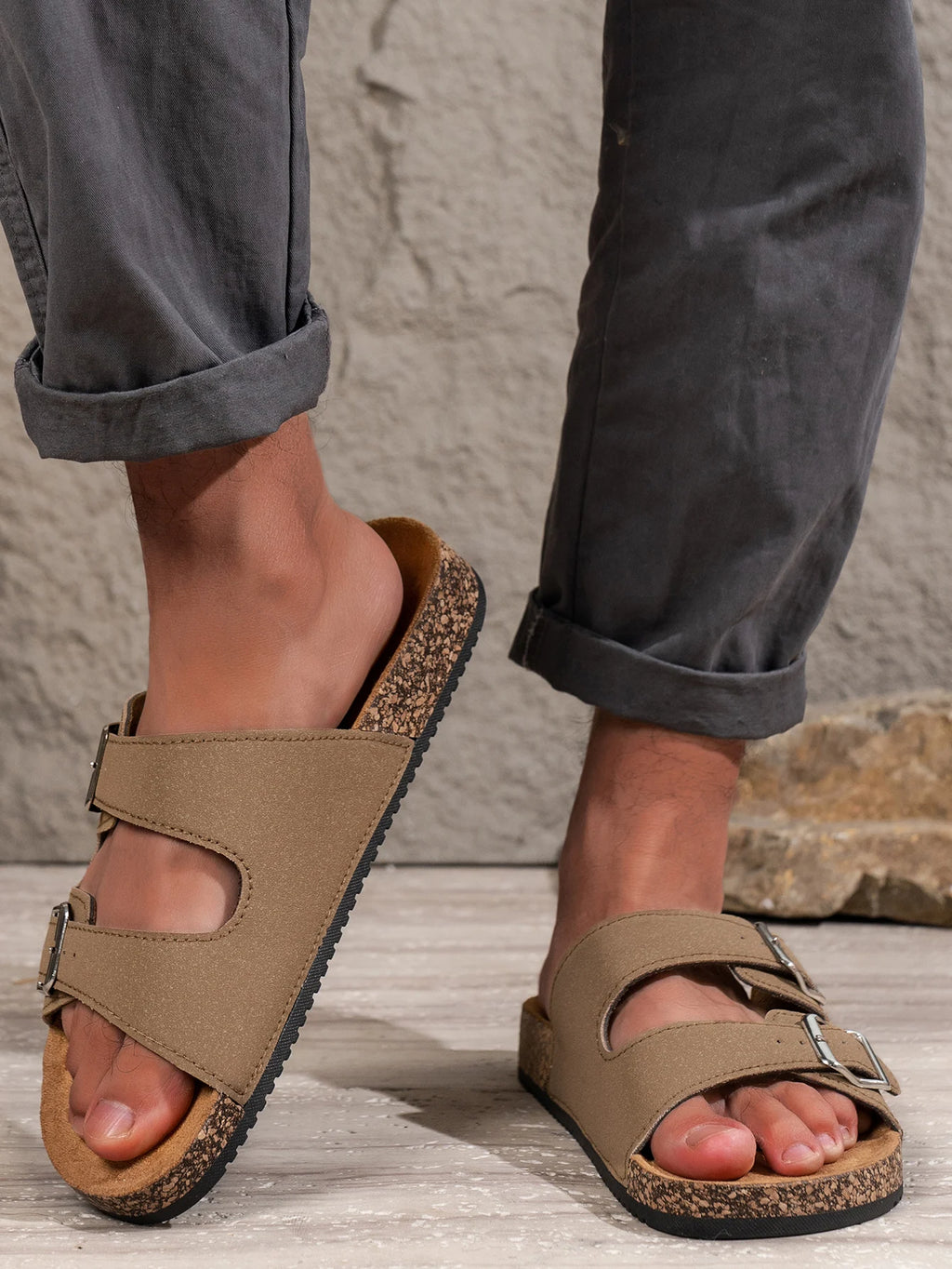 Adjustable Buckle Slip-On Mules