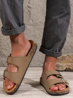 Adjustable Buckle Slip-On Mules