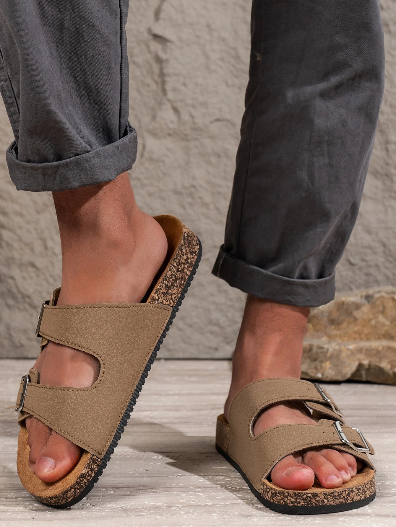 Adjustable Buckle Slip-On Mules