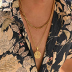 Mprainbow Compass Coin Necklace