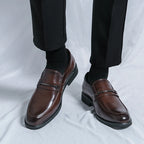 Round-Toe Formal Leather Loafers