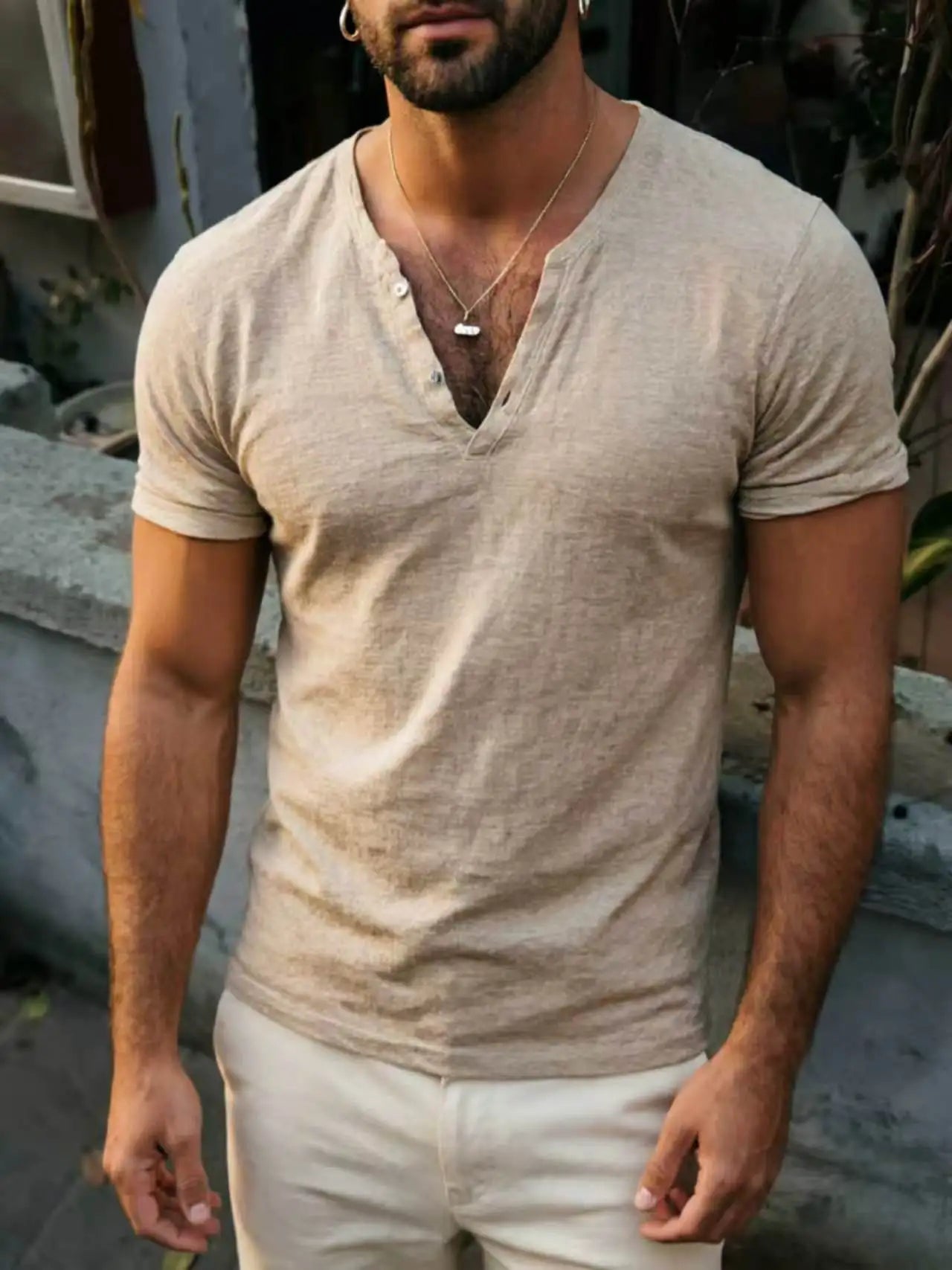 Breathable Cotton Linen Tee