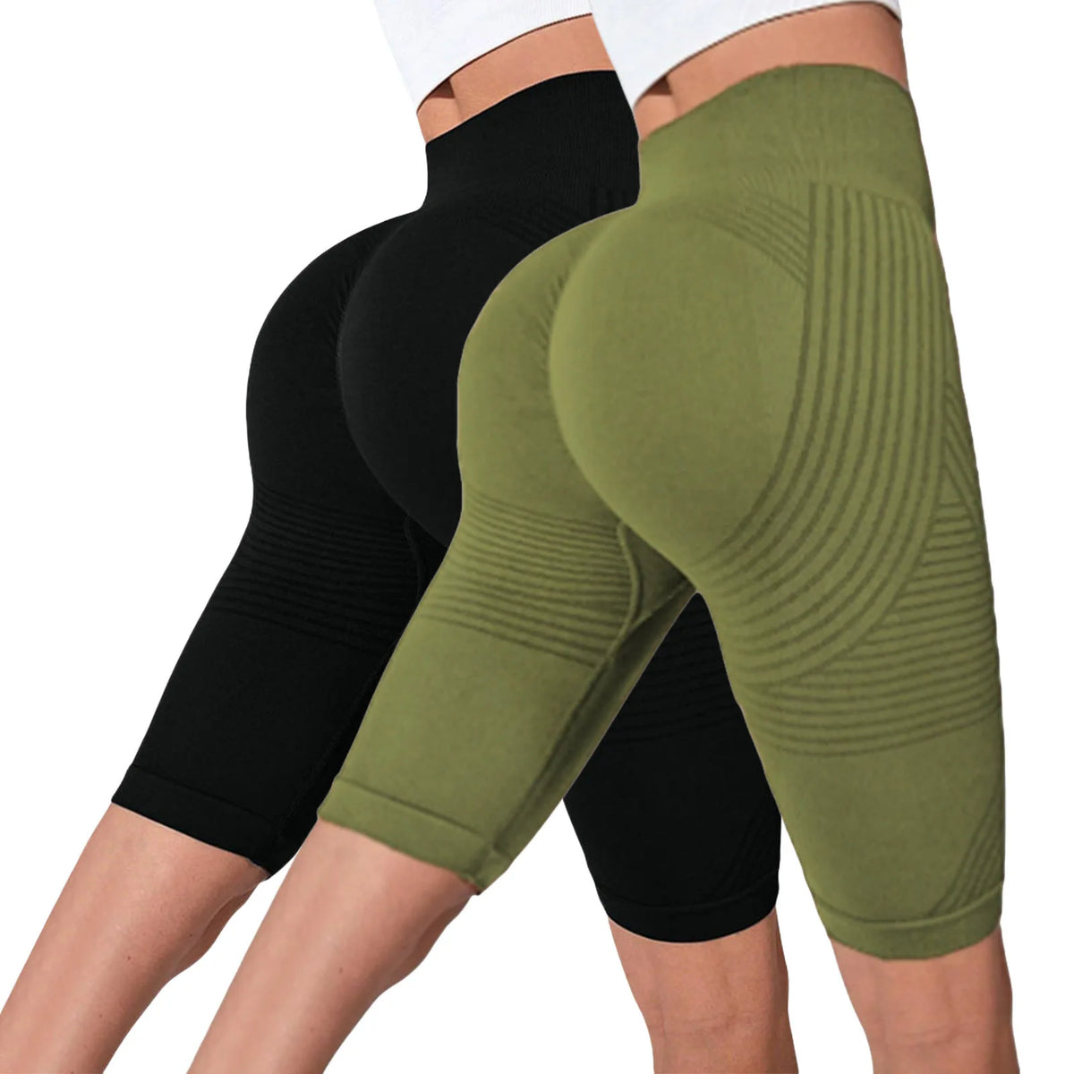 Seamless Hip-Lifting Yoga Shorts 2-Pack