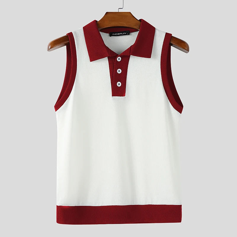 INCERUN Patchwork Button Vest