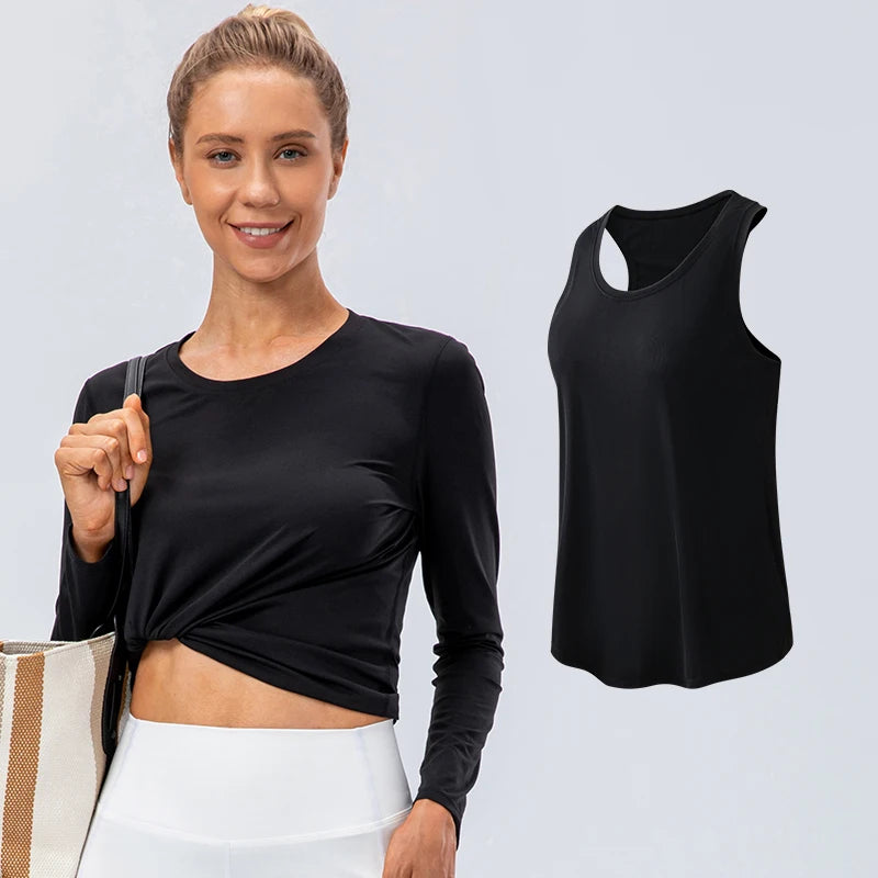 Broadcloth Sleeveless True-To-Size Fit Tank Top