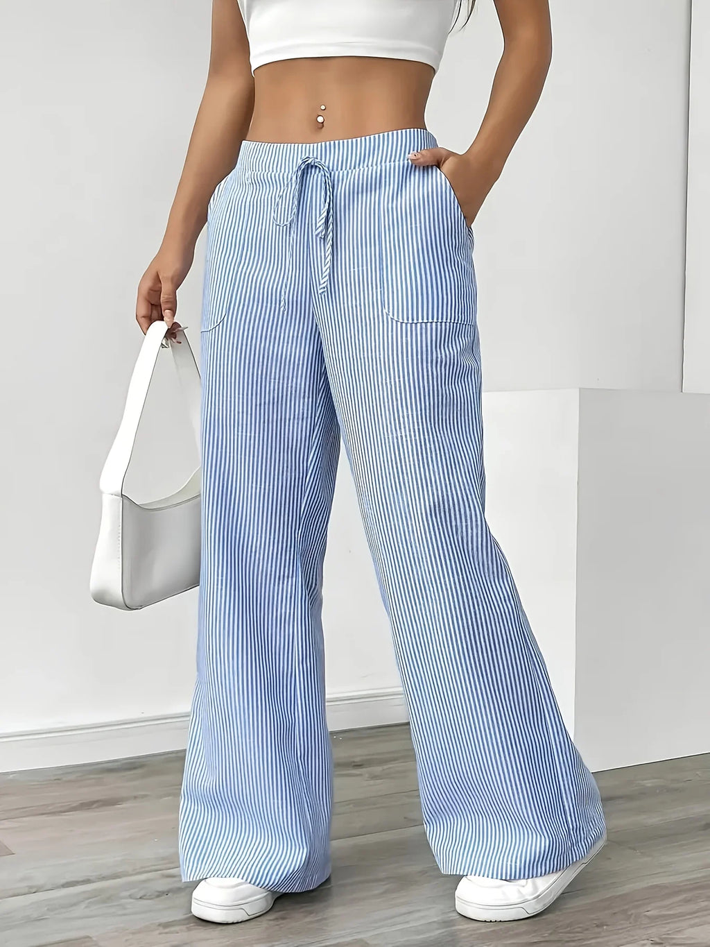 Striped Drawstring Sports Pants