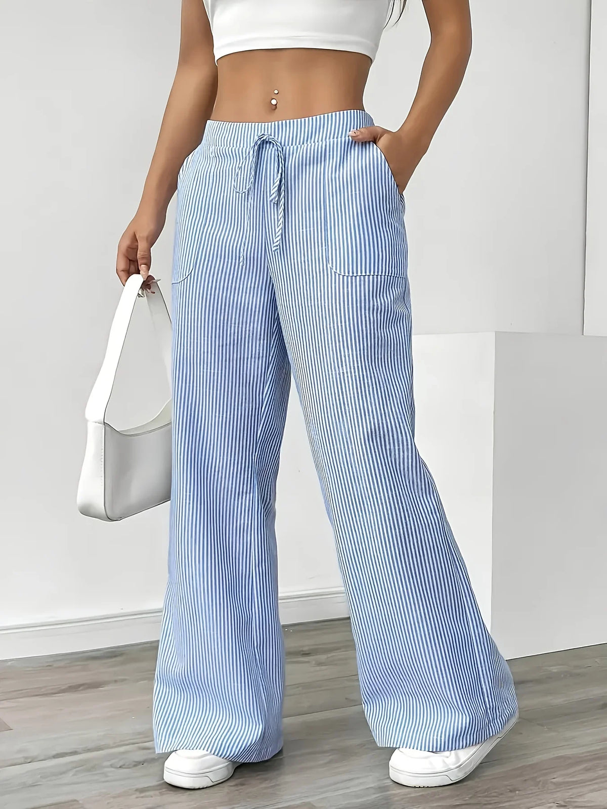 Striped Drawstring Sports Pants