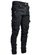 Cargo Denim Multi-Pocket Jeans