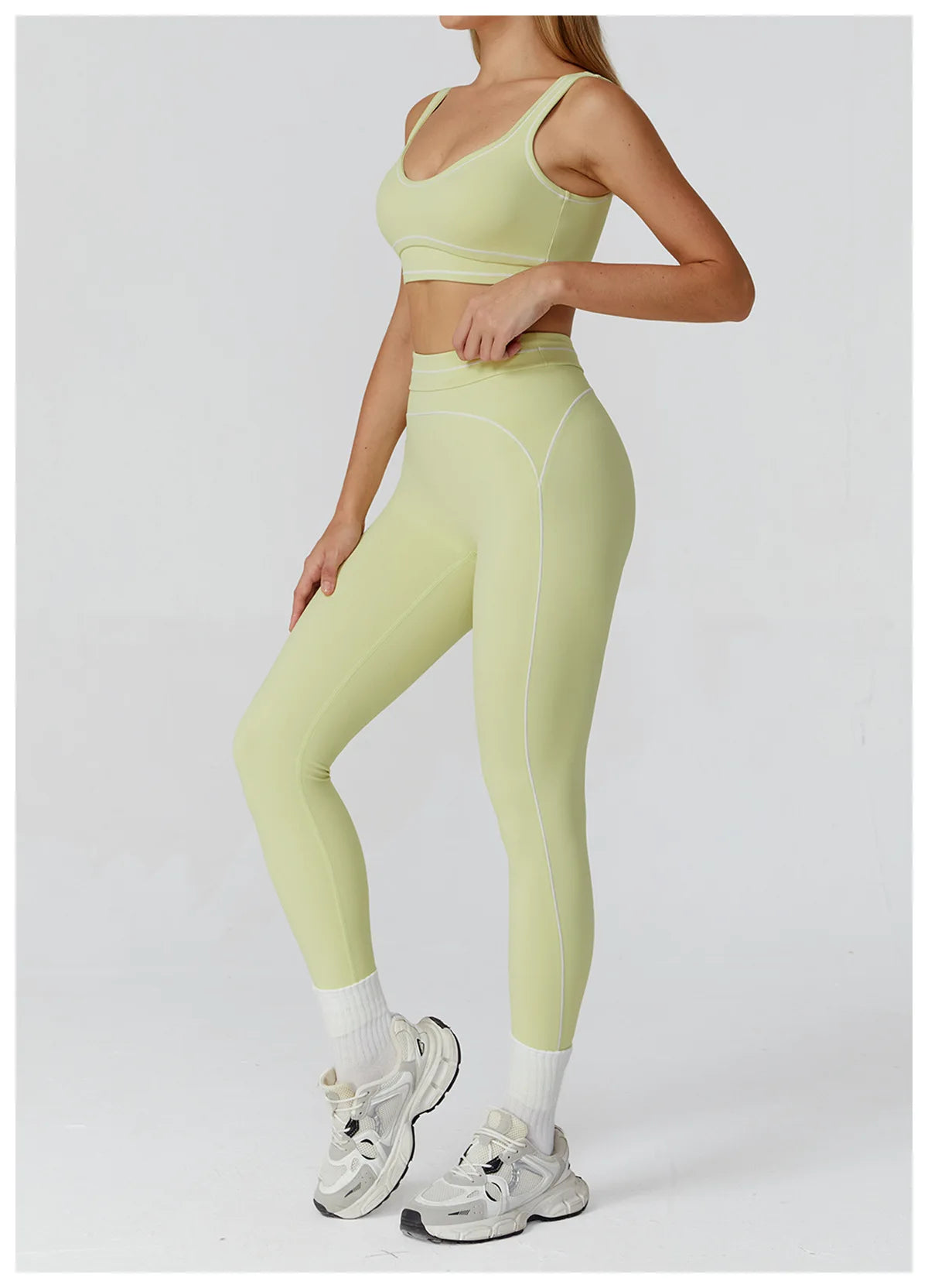 Knit Construction Sleeveless True-To-Size Fit Two-Piece Yoga Set