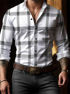 V-Neck Print Casual Shirt