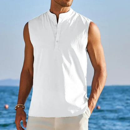 Men's Casual Henley Tank