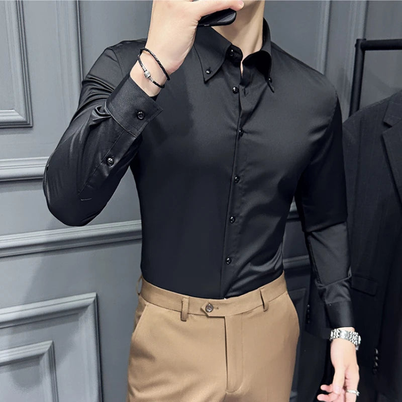 Solid Casual Slim Shirt