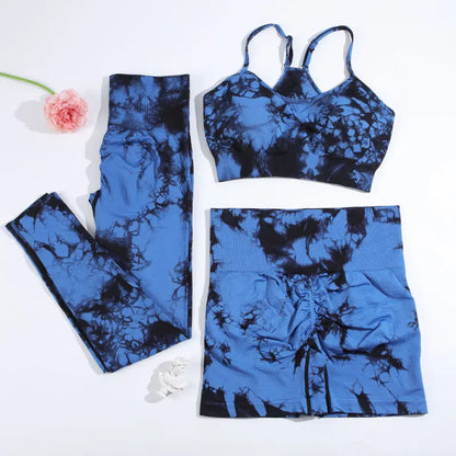CHRLEISURE 2/3PCS Tie Dye Yoga Set