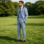 Linen Three-Piece Notch-Lapel Suit