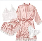 4PCS Woman Bathrobe Set