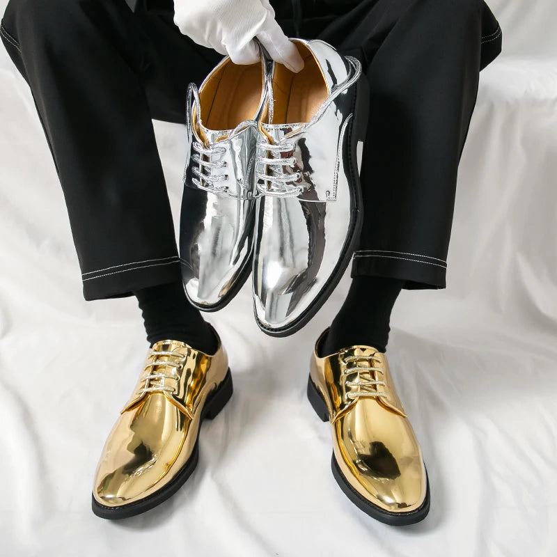 Patent Leather Pointed Oxfords