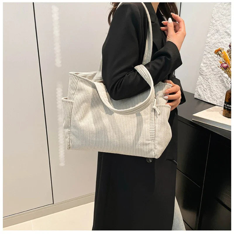 Casual Corduroy Shoulder Bag