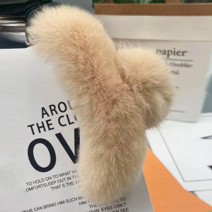 Elegant Winter Fuzzy Hair Claw