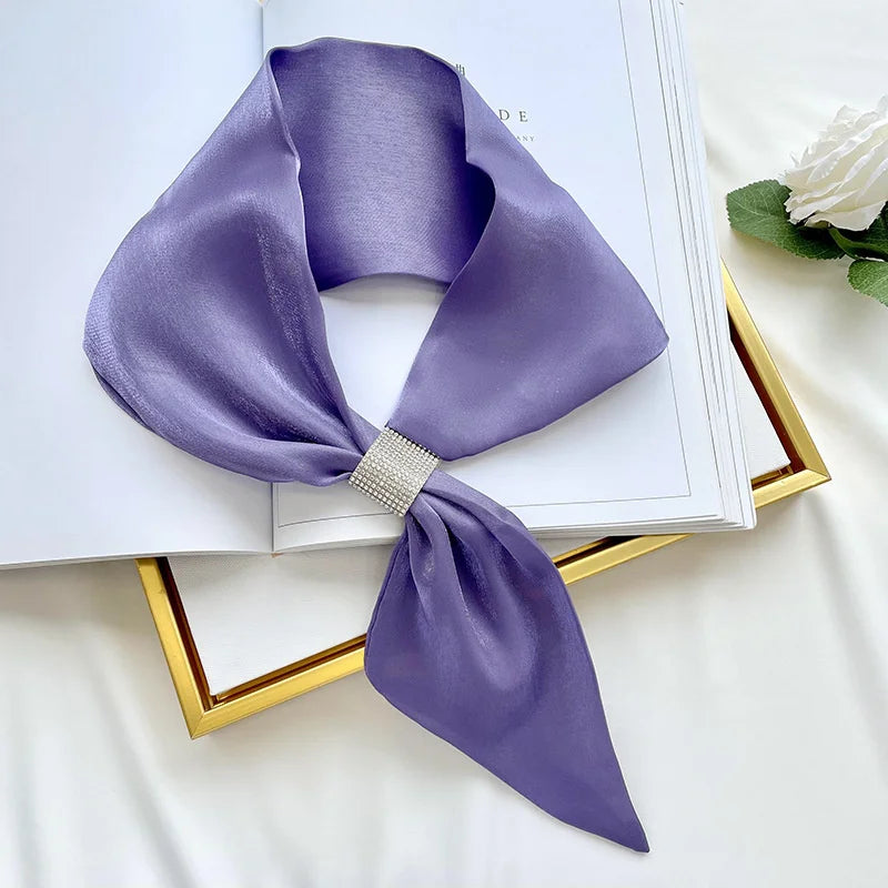 Small Silk Square Ear Scarf
