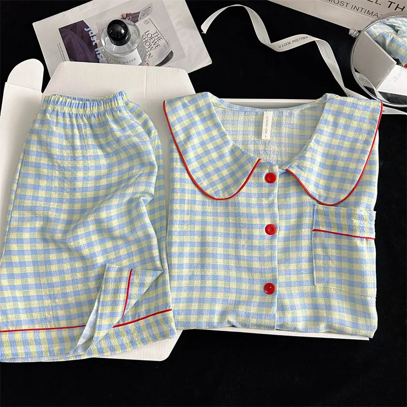 Sweet Cherry Seersucker Pajama Set
