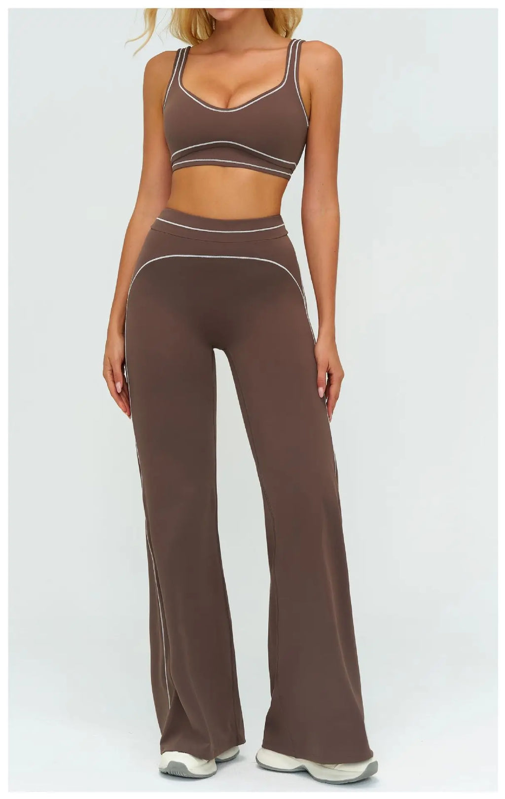 Knit Construction Sleeveless True-To-Size Fit Two-Piece Yoga Set