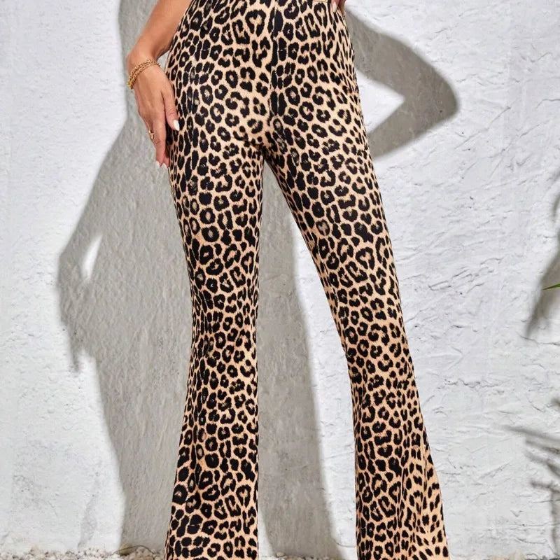 Women’s Leopard Print Flared Yoga Pants